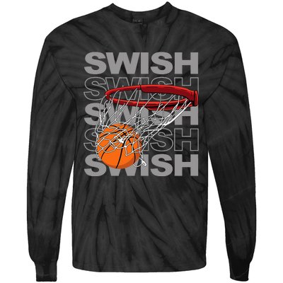 Basketball Player Bball Coach Fan Baller Sports Tie-Dye Long Sleeve Shirt