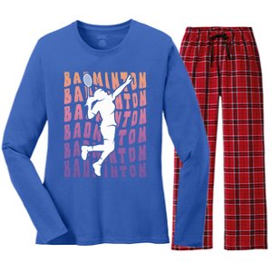 Badminton Player Badminton Gift Women's Long Sleeve Flannel Pajama Set 