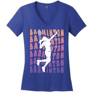 Badminton Player Badminton Gift Women's V-Neck T-Shirt