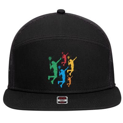 Badminton Players Badminton Gift 7 Panel Mesh Trucker Snapback Hat