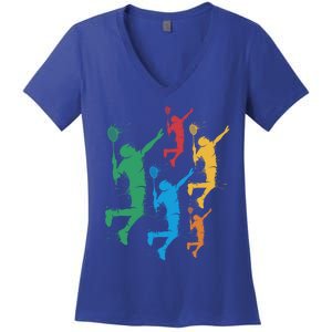 Badminton Players Badminton Gift Women's V-Neck T-Shirt