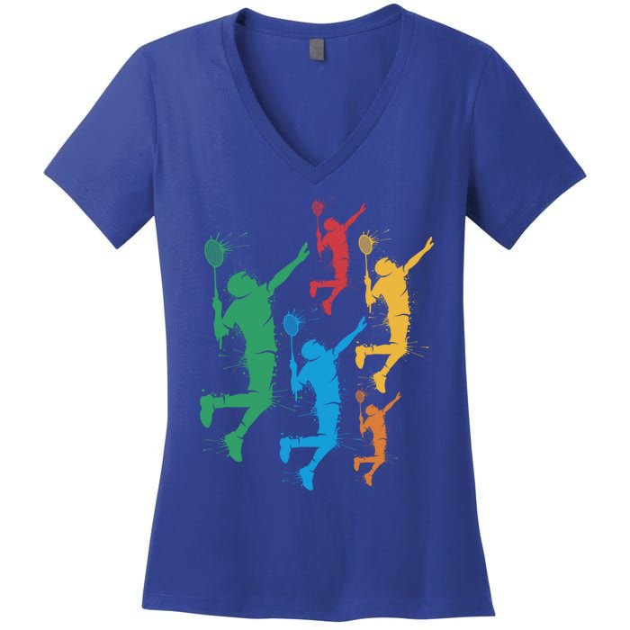 Badminton Players Badminton Gift Women's V-Neck T-Shirt