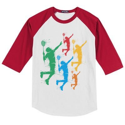 Badminton Players Badminton Gift Kids Colorblock Raglan Jersey