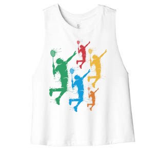 Badminton Players Badminton Gift Women's Racerback Cropped Tank