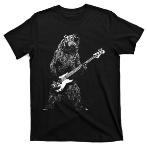 Bear Playing Bass Guitar Animal Playing Guitar T-Shirt