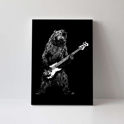 Bear Playing Bass Guitar Animal Playing Guitar Canvas