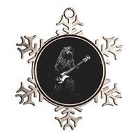 Bear Playing Bass Guitar Animal Playing Guitar Metallic Star Ornament