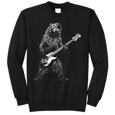 Bear Playing Bass Guitar Animal Playing Guitar Tall Sweatshirt