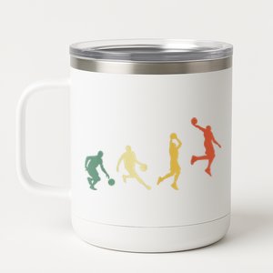 Basketball Player Basketballer Sports Evolution 12 oz Stainless Steel Tumbler Cup