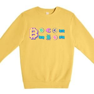 Bitcoin Pixelated Premium Crewneck Sweatshirt