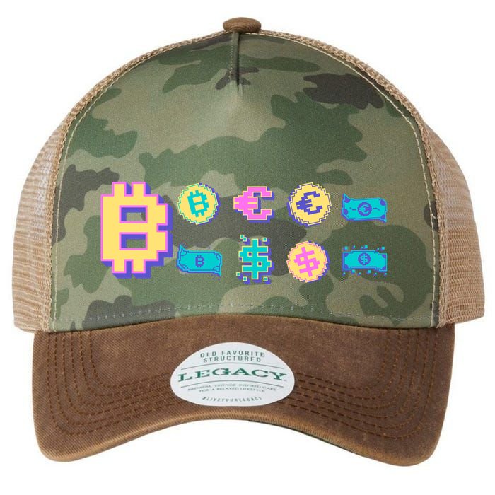 Bitcoin Pixelated Legacy Tie Dye Trucker Hat