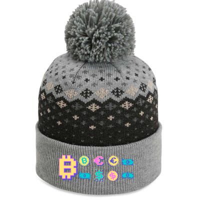 Bitcoin Pixelated The Baniff Cuffed Pom Beanie