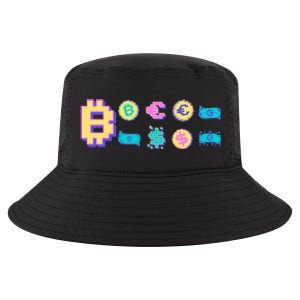 Bitcoin Pixelated Cool Comfort Performance Bucket Hat