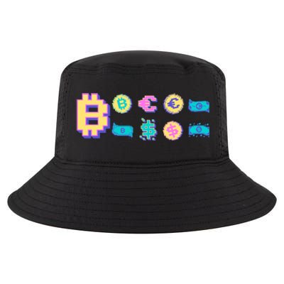 Bitcoin Pixelated Cool Comfort Performance Bucket Hat