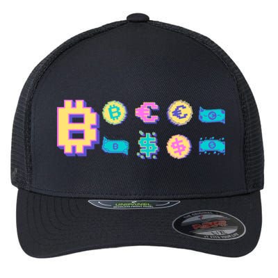 Bitcoin Pixelated Flexfit Unipanel Trucker Cap