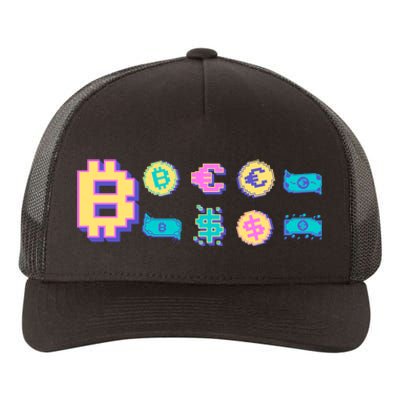 Bitcoin Pixelated Yupoong Adult 5-Panel Trucker Hat