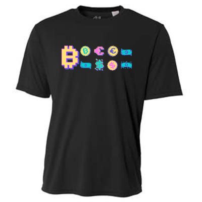 Bitcoin Pixelated Cooling Performance Crew T-Shirt