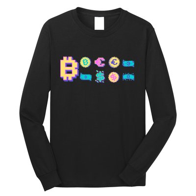 Bitcoin Pixelated Long Sleeve Shirt