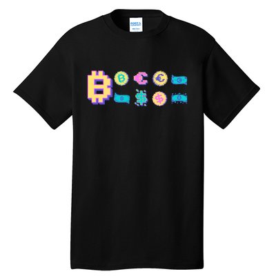 Bitcoin Pixelated Tall T-Shirt