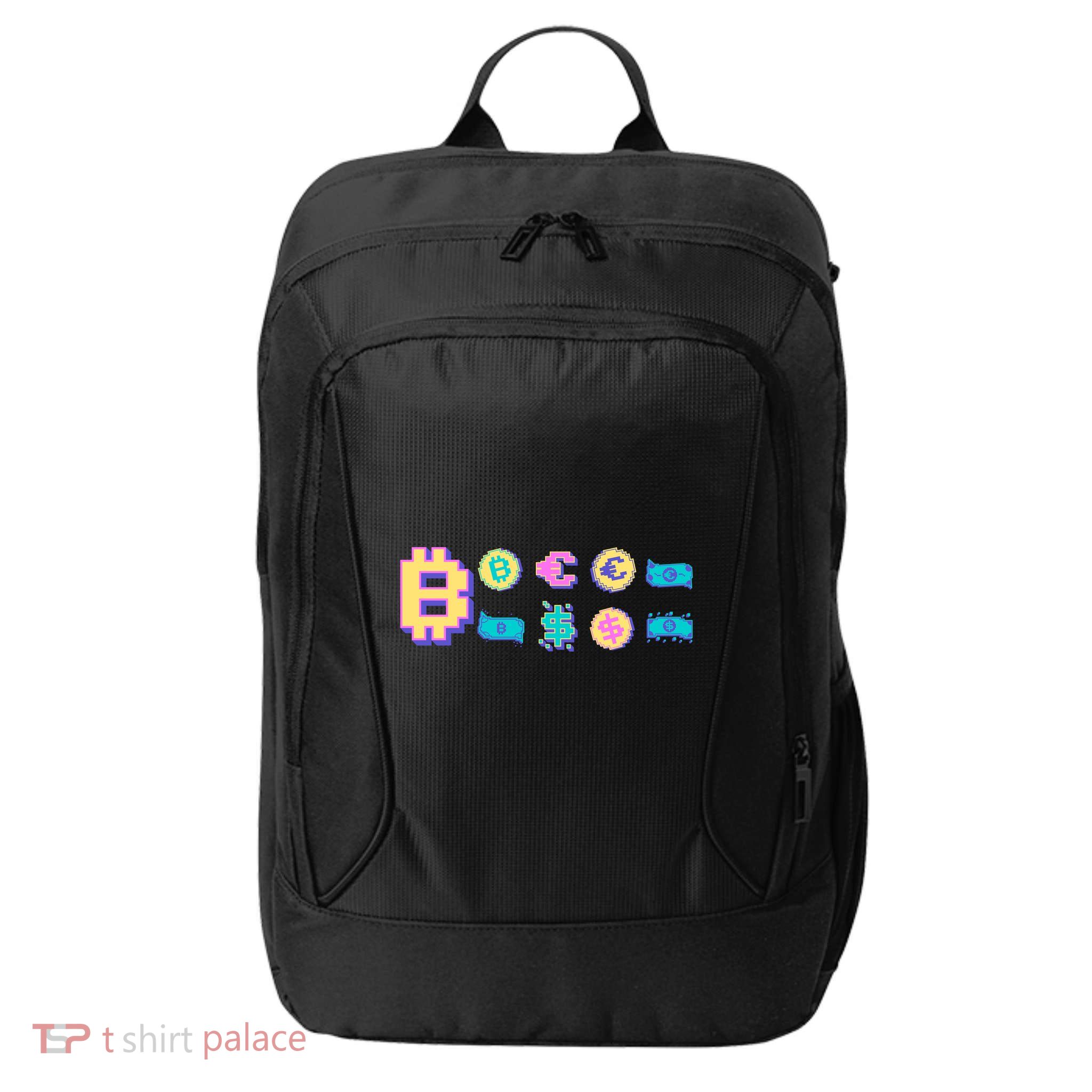 Bitcoin Pixelated City Backpack