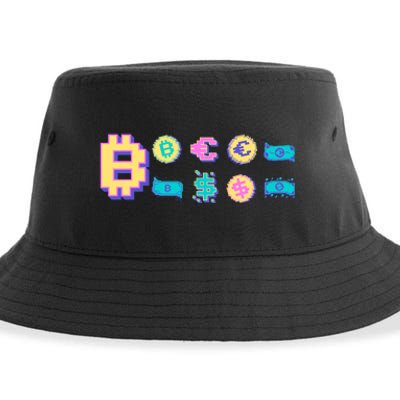 Bitcoin Pixelated Sustainable Bucket Hat