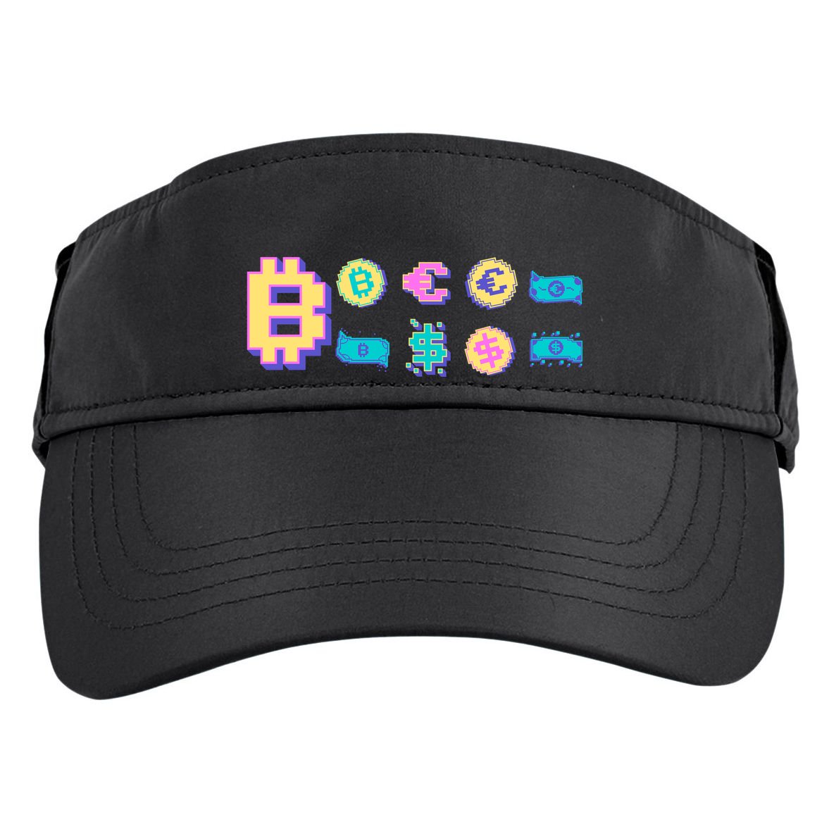 Bitcoin Pixelated Adult Drive Performance Visor