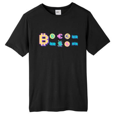 Bitcoin Pixelated Tall Fusion ChromaSoft Performance T-Shirt