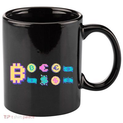 Bitcoin Pixelated 11oz C Handle Ceramic Mug
