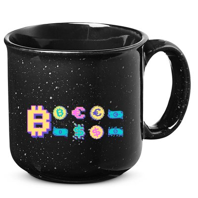 Bitcoin Pixelated 15oz Campfire Ceramic Mug
