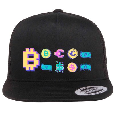 Bitcoin Pixelated Flatbill Hat