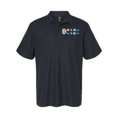 Bitcoin Pixelated Softstyle Adult Sport Polo