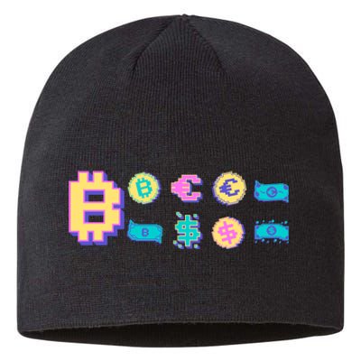 Bitcoin Pixelated Sustainable Beanie