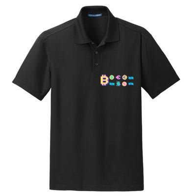 Bitcoin Pixelated Dry Zone Grid Polo