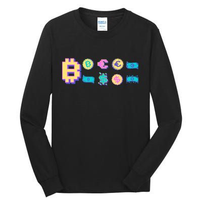 Bitcoin Pixelated Tall Long Sleeve T-Shirt