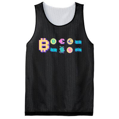 Bitcoin Pixelated Mesh Reversible Basketball Jersey Tank