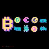Bitcoin Pixelated Poster