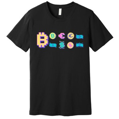 Bitcoin Pixelated Premium T-Shirt