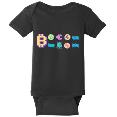 Bitcoin Pixelated Baby Bodysuit