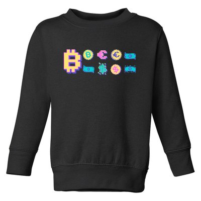 Bitcoin Pixelated Toddler Sweatshirt