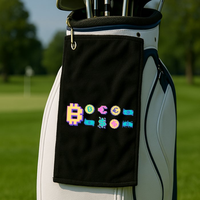 Bitcoin Pixelated Golf Towel