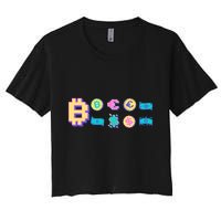 Bitcoin Pixelated Women's Crop Top Tee