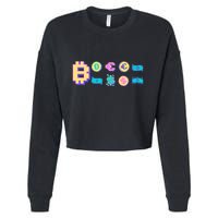 Bitcoin Pixelated Cropped Pullover Crew