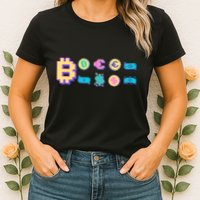 Bitcoin Pixelated Womens T-Shirt