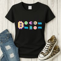 Bitcoin Pixelated Womens T-Shirt