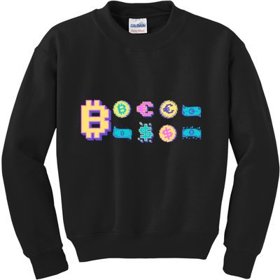 Bitcoin Pixelated Kids Sweatshirt
