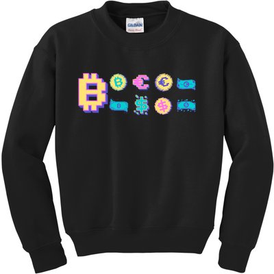 Bitcoin Pixelated Kids Sweatshirt