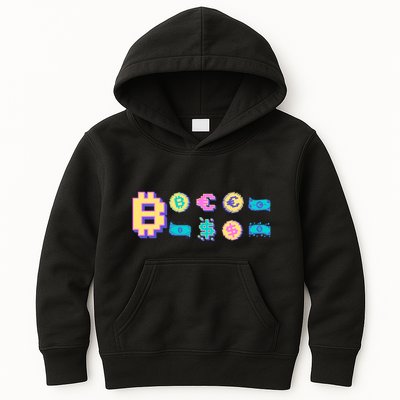 Bitcoin Pixelated Kids Hoodie