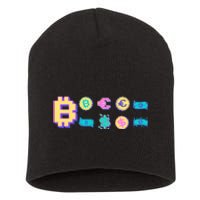 Bitcoin Pixelated Short Acrylic Beanie