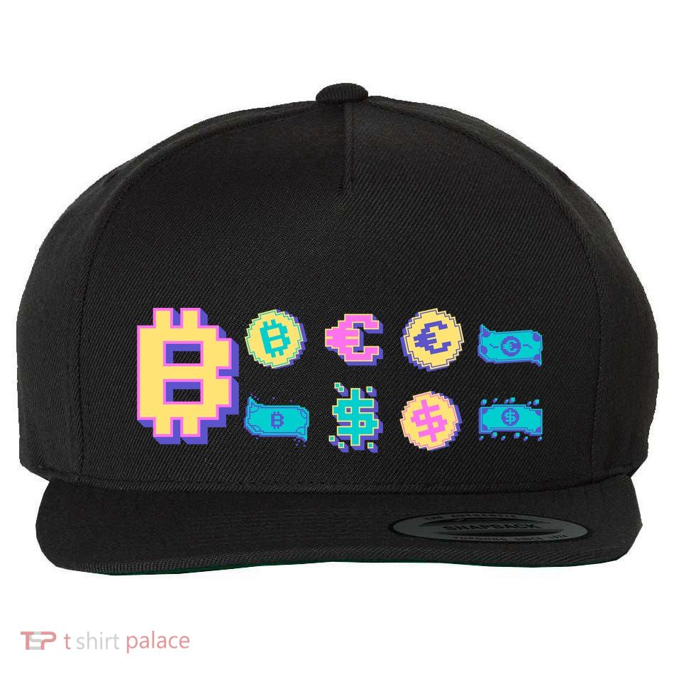 Bitcoin Pixelated Wool Snapback Cap