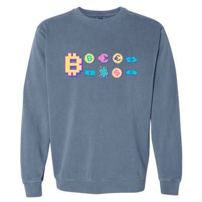 Bitcoin Pixelated Garment-Dyed Sweatshirt